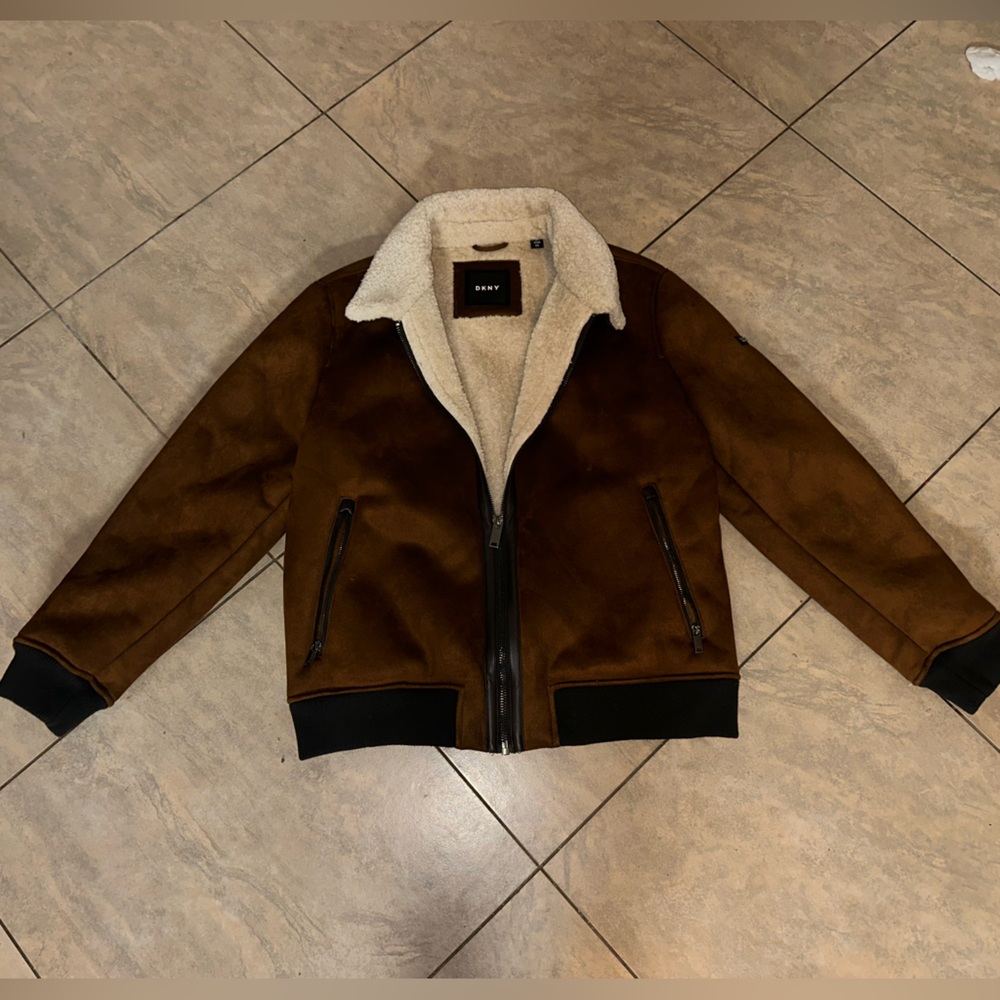 DKNY Brown and Cream Men's Jacket